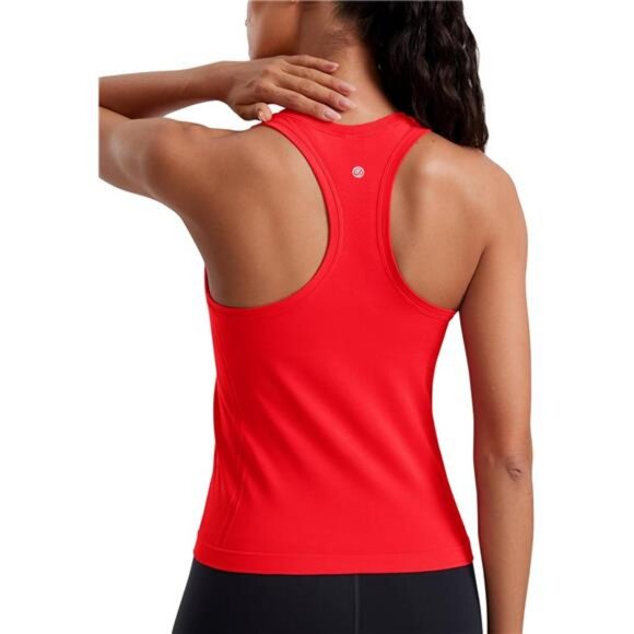Tops | Seamless Womens Breathable Workout Tank Tops Racerback High Neck ...